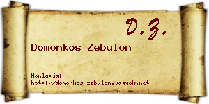Domonkos Zebulon névjegykártya